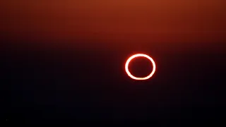 Annular eclipse at sunrise