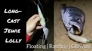 Long-Cast Jewie Lolly | Floating, Rattling, Glowing Squid Bait