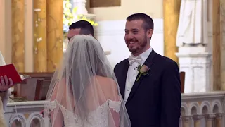 Exchanging of their vows and rings.