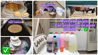 MI RUTINA DE LAVADO 🧼 🧺 con productos de detergentes que se venden por suelto ✅ #motivate #mama