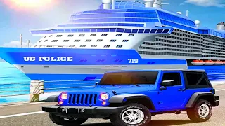 US Police Car Transporter: Ship Car Transportation Game #2 - Android Gameplay FHD