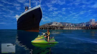 Can Titanic Survive In Tsunami ? | Titanic 2 Extreme Survival Mod | GTA 5 UHD Gameplay|