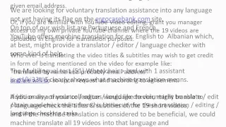 Voluntary language check / editing / translation of video titles & subtitles