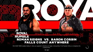 WWE Royal Rumble 2020 Roman Reigns vs  King Corbin Falls Count Anywhere match