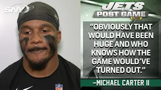 Michael Carter II talks frustration of pick-six getting called back | Jets Post Game | SNY