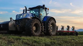 Plowing With a New Holland T7.315 Blue Power & Kubota Five bottom plow!