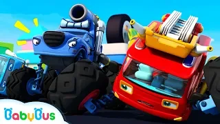 Fire Truck Vs Trouble Maker | Monster Car Race | Car Videos | Nursery Rhymes | Kids Songs | BabyBus