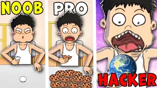 Noob vs Pro vs Haker in Food fighter clicker