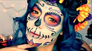 "Day Of The Dead" Mexican Sugar Skull Makeup Tutorial Halloween | LoLo Love
