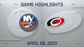 NHL Highlights | Islanders vs. Hurricanes - Apr 8, 2022