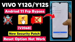 Vivo Y12G/Y12S (V2068) Android 11 Frp Bypass | Vivo Y12G Google Account Remove easy method 2023