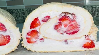 Очень вкусный и нежный как пух! Меренговый рулет, очень быстрый и легкий рецепт.