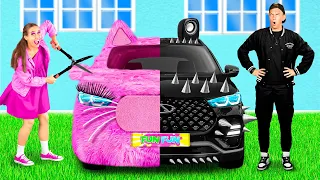 Розовая машина vs Черная машина Челлендж | Смешные Челленджи от Fun Fun Challenge