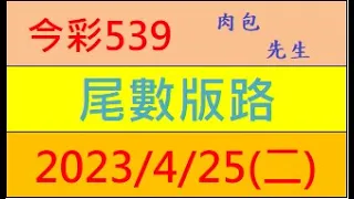 今彩539 『尾數版路』【2023年4月25日(二)】肉包先生