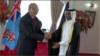 Fijian President receives Credential from the Ambassador of the State of Qatar