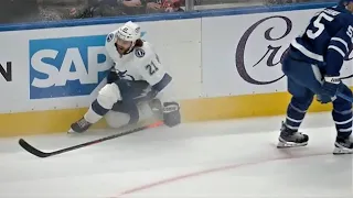 BRAYDEN POINT INJURED After Going Into The Boards Awkwardly