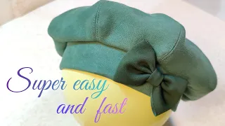 How to Make French beret hat for my girl with drawing pattern آموزش کلاه فرانسوی