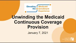 Unwinding the Medicaid Continuous Coverage Provision