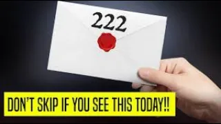 222 GOD'S MESSAGE [YOU MUST KNOW THIS TODAY!!] Don't skip it, if you see this!