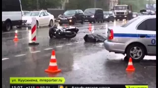 На севере москвы погиб мотоциклист