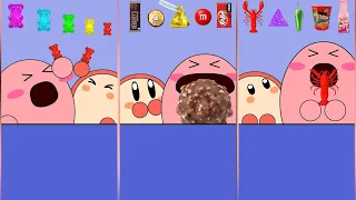 Kirby Animation - Eating Spiciest Lobster, Rainbow Gummy & Chocolate Emoji Mukbang Complete Edition