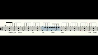 Words(악보영상)-FR David #drumtab #드럼악보 #drumscore #drumsheetmusic #drumnotation