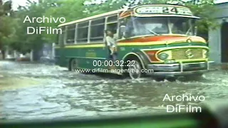 Calles de Buenos Aires inundadas por las intensas lluvias 1985