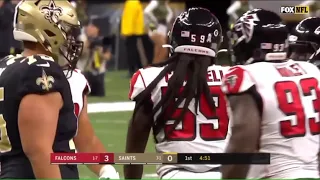 Falcons get six sacks to upset saints