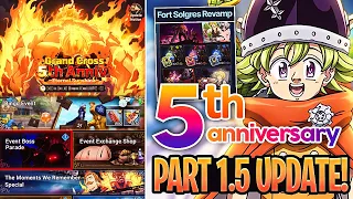 GLOBAL *5TH ANNIVERSARY* PART 1.5 EVENTS & NEWS!!! Global Patch Notes! (7DS Info) 7DS Grand Cross