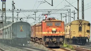Dangerous 130kmph SPEED UPGRADED WAP7 Kumbha+Vivek  SF  attacks Balrambati at 130- Indian Railways
