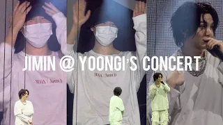 230429 Jimin goes to Yoongi concert + “focus on me!” BTS Suga Agust D Newark Concert Fancam Tour