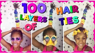 100 Layers of Hair Ties ~ 100 Layers Challenge