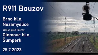 OČIMA STROJVŮDCE: R 911 Bouzov odklonem přes Přerov (25.7.2023)