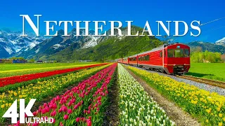 FLYING OVER NETHERLANDS (4K UHD) - Relaxing Music Along With Beautiful Nature Videos