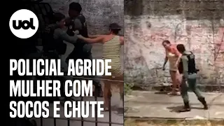 Policial agride mulher com socos e chutes após ela reclamar de abordagem em Fortaleza