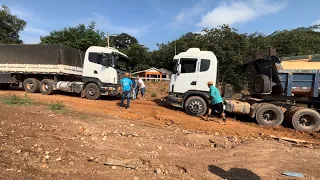 SCANIA FICOU PATINANDO NA SAÍDA DA BALSA!!!