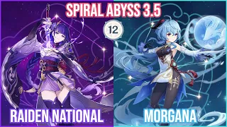 【GI】Spiral Abyss 3.5 - Raiden National x Morgana Full Star Clear! Morgana against Wenut!?