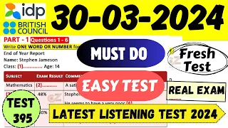 IELTS Listening Practice Test 2024 with Answers | 30.03.2024 | Test No - 395