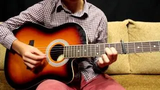 How to play The Beatles - Here Comes The Sun easy acousitc song, как играть на гитаре