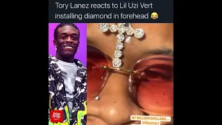 Tory lanez react to lil uzi vert installing diamond in forehead