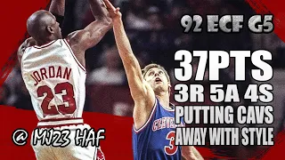 Michael Jordan Highlights vs Cavaliers (1992 ECF Game 5) - 37pts, Putting Cavs Away with STYLE!