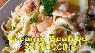 Creamy Fettuccine  And Seafood  Pasta~Seafood Marinara