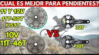 COMPARACION EN AVANCE POR PEDALEO 1X10 11T-46 VS 1X11,12 11T-50t,51t