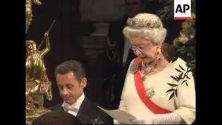 Queen Elizabeth II holds banquet for Sarkozy at Windsor Castle