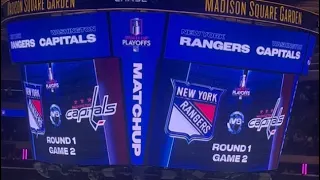 Rangers Warmups Vs Capitals Game 2 Round 1