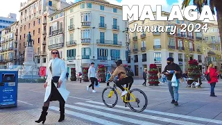 Malaga City Walk Costa del Sol Spain January 2024 [4K]